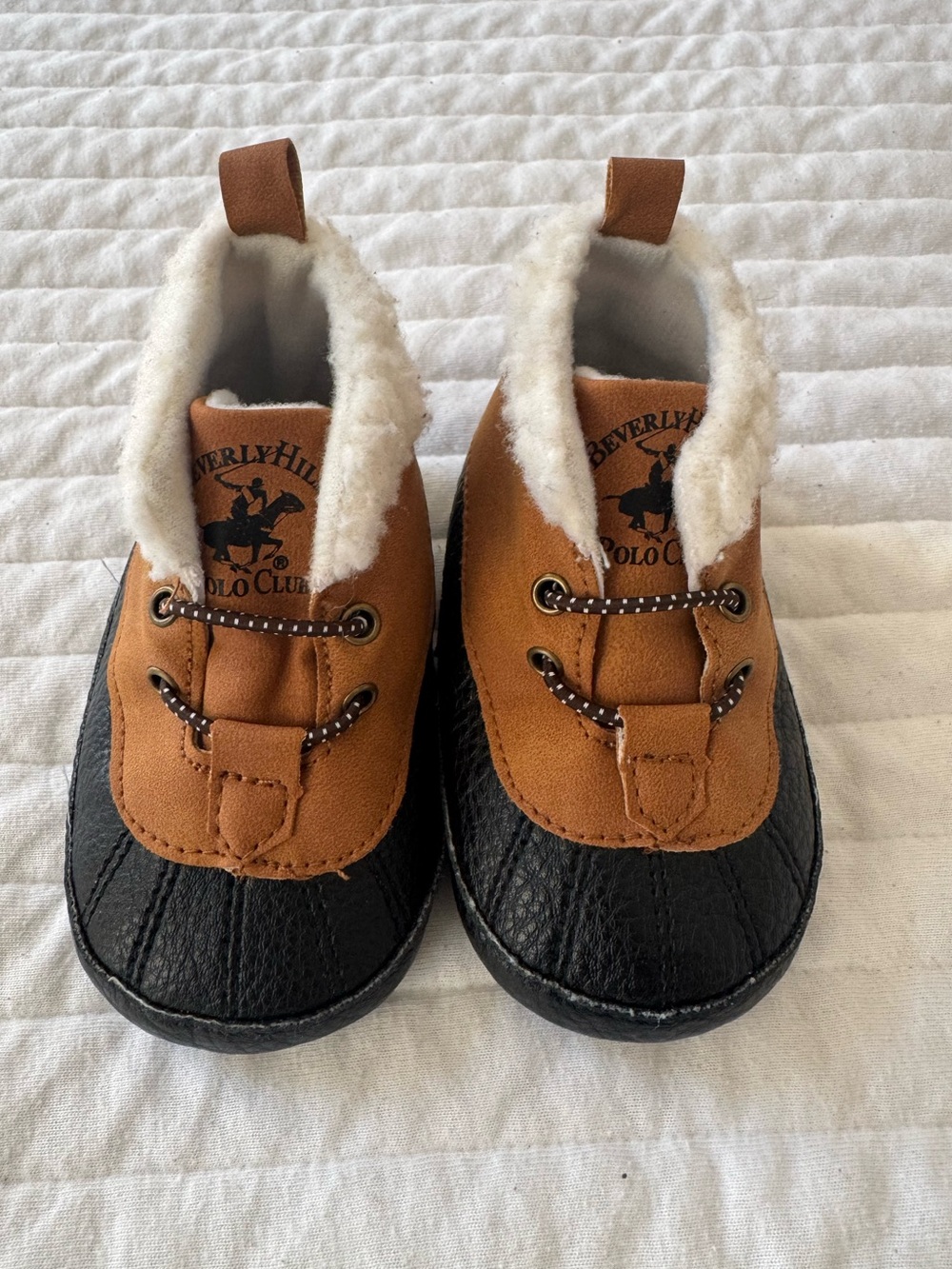 Beverly Hills Polo Club Tan and Black Kids Cozy Duck Boots